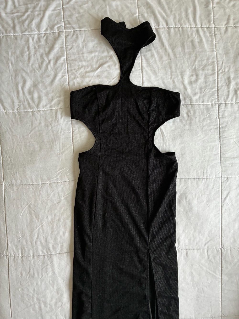 Black Cutout Halter Bodycon Dress